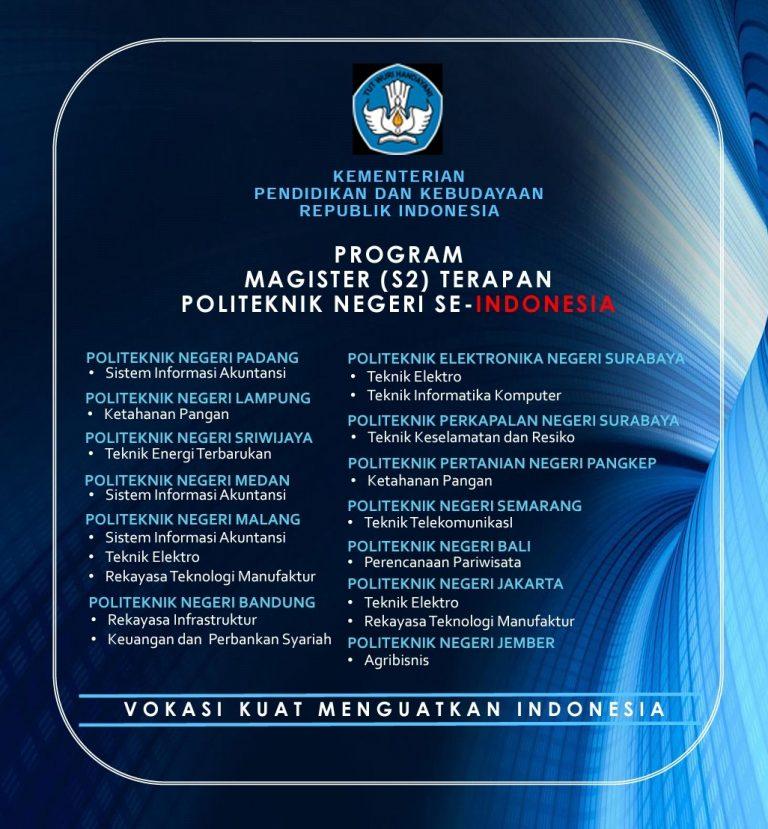 Program Magister (S2) Terapan Politeknik Se-Indonesia : Vokasi Kuat ...